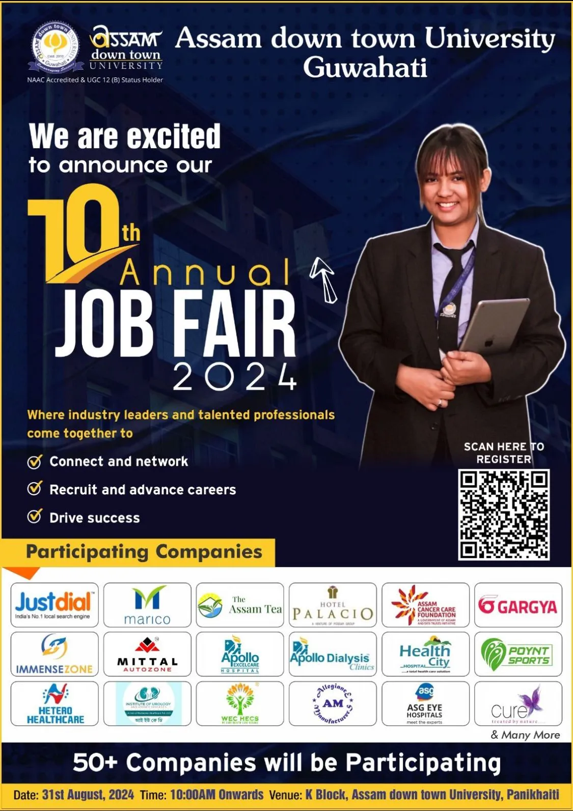 Assam down town University to Host 10th Annual Job Fair on August 31  